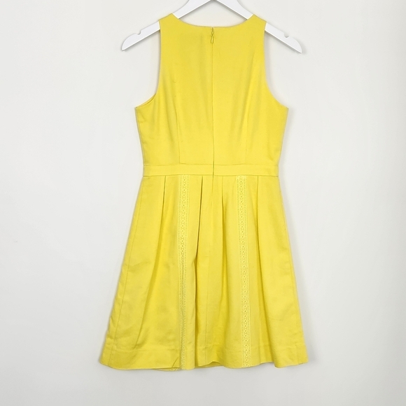 J. Crew Yellow Cotton Pique Fit & Flare Sleeveless Dress Size 2 - Picture 12 of 13